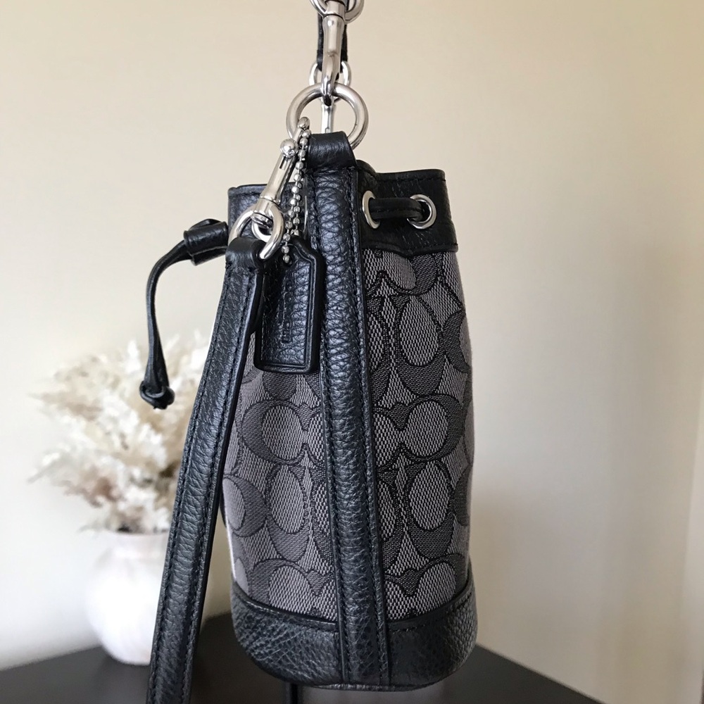 Coach Mini Dempsey Signature Bucket Crossbody Bag, Jacquard / Leather C8322 - Picture 4 of 16